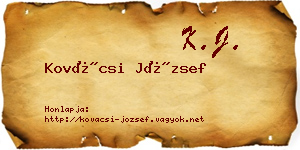 Kovácsi József névjegykártya